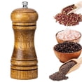 thumbnail image 1 of kitwin Pepper Mill Wood Pepper Grinder Adjustable Oak Wood Salt and Pepper Grinder Refillable Ceramic Grinding Mechanism Sealed Salt Mill Spice Jar 5/8/10in for Kitchen Camping Picnic BBQ, 1 of 10
