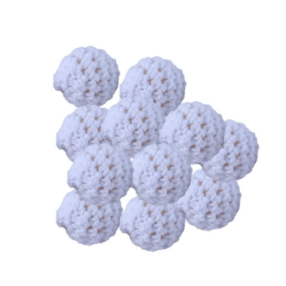 kjfeif 10pcs Wooden Crochet Beads 16mm, Assorted Color Wooden Crochet Covered Beads, Cotton Beads Wood Knitting Ball, for Jewelry Making DIY Necklace Bracelet Crafts