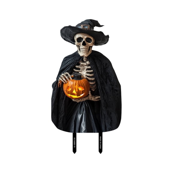 kjfeif 1Pc Halloween Garden Stakes 2D Flat Small Witch Girl/Pumpkin Man Decorative Stakes Outdoor Decor for Outdoor Halloween Decorations, Halloween Garden Stakes Yard Decoration