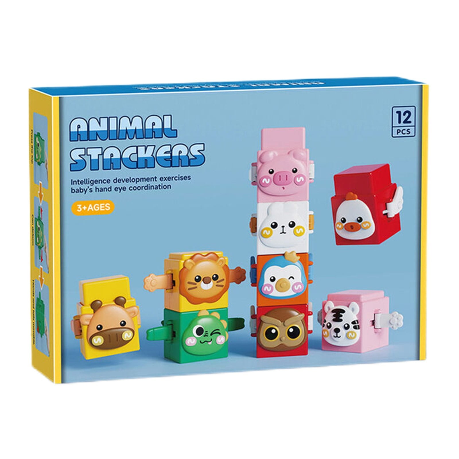 kjfeif 2025 Unique Design 12 PCS Stacking Toys Set for Toddlers 1 2 3 4