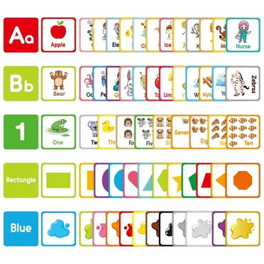 kjfeif 2025 Unique Design Alphabet Flash Cards Learn Letter Flash Cards , Flash Cards , 60 Double Flash Cards , Colors , Shapes and Numbers Educational Flashcards , Early Learning First Word Cards