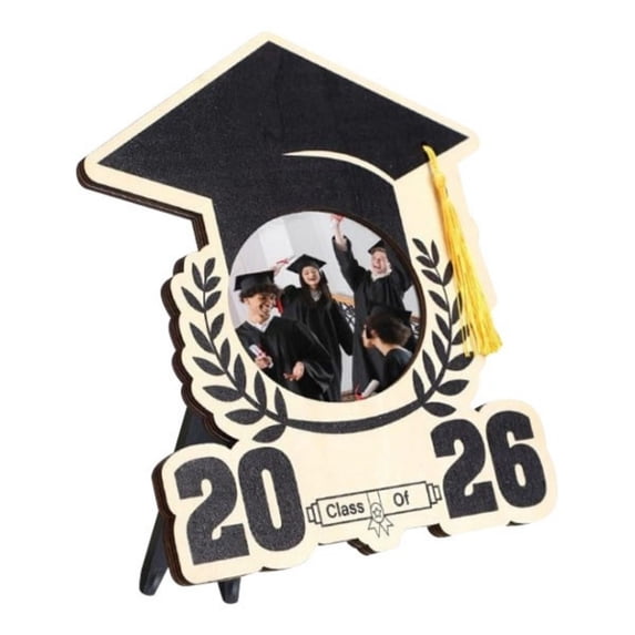 kjfeif 2026 Graduation Tassel Photo Frame, Wooden Inspirational Graduation Picture Frame Class of 2026 Graduate Gift for Friend Party Decoration (Modern)
