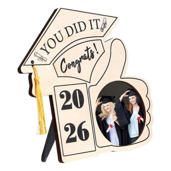 kjfeif 2026 Graduation Tassel Photo Frame, Wooden Inspirational Graduation Picture Frame Class of 2026 Graduate Gift for Friend Party Decoration (Modern)