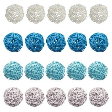 kjfeif 24Pcs 2in Natural Decorative Wicker Rattan Balls- Vase Filler, House ornament, Christmas Tree Garden Wedding Party Coffee Table Decoration,Craft DIY, Parrot, Bird toys Balls