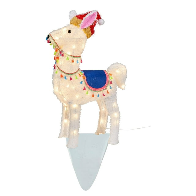 kjfeif 2D Light Up Christmas Garden Decor Acrylic Dogs Reindeer Garden