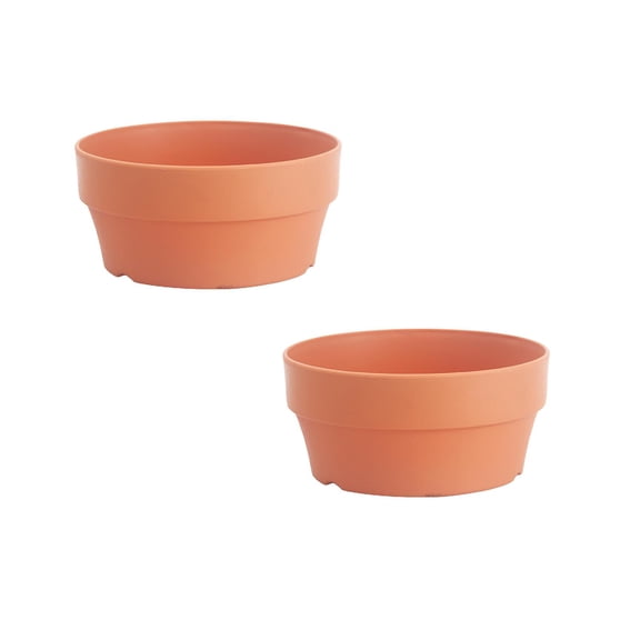kjfeif 2PCS Imitation Terracotta Pot for Succulent Planter with Hole Cactus Containers Indoor Garden Bonsai Pots Flower Basket Hangers for Outside 6.3in