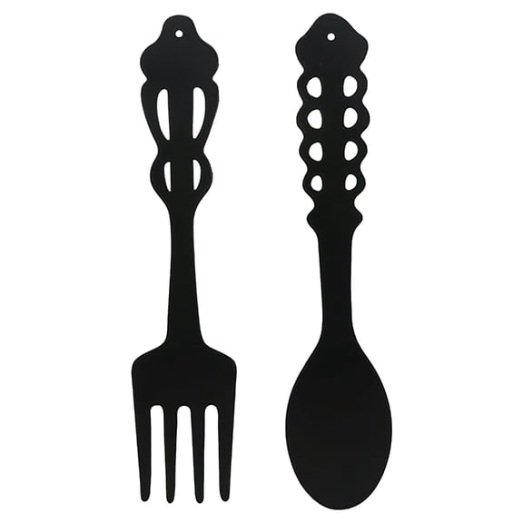 kjfeif 2Pcs Metal Fork Spoon Wall Decor Hanging Sculpture Farmhouse Wall Decor For Home Kitchen Room Decor Metal Wall Art Decor For Living Room