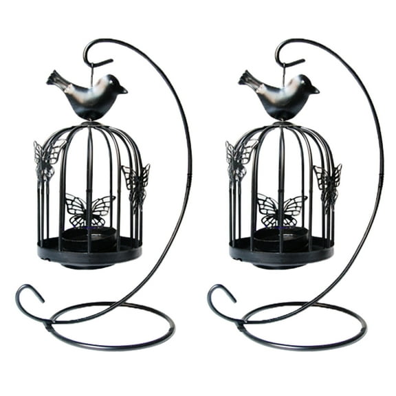 kjfeif 2pc Metal Birdcage Candle Holder Wedding Lanterns Candle Holder for New Year Iron Candle Holders Metal Birdcage Candlestick Metal Cage Candlestick Vintage Retro Decor Table