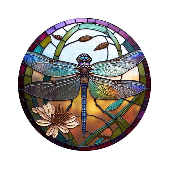 kjfeif 3D Colourful 5.9" Dragonfly Acrylic Modern Boho Hanging Decoration - Realistic Pattern Design - Home Decor for Wall Office Home Living Room Indoor Wall Sculptures
