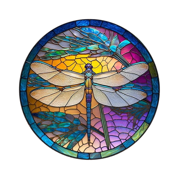 kjfeif 3D Colourful 5.9" Dragonfly Acrylic Modern Boho Hanging Decoration - Realistic Pattern Design - Home Decor for Wall Office Home Living Room Indoor Wall Sculptures