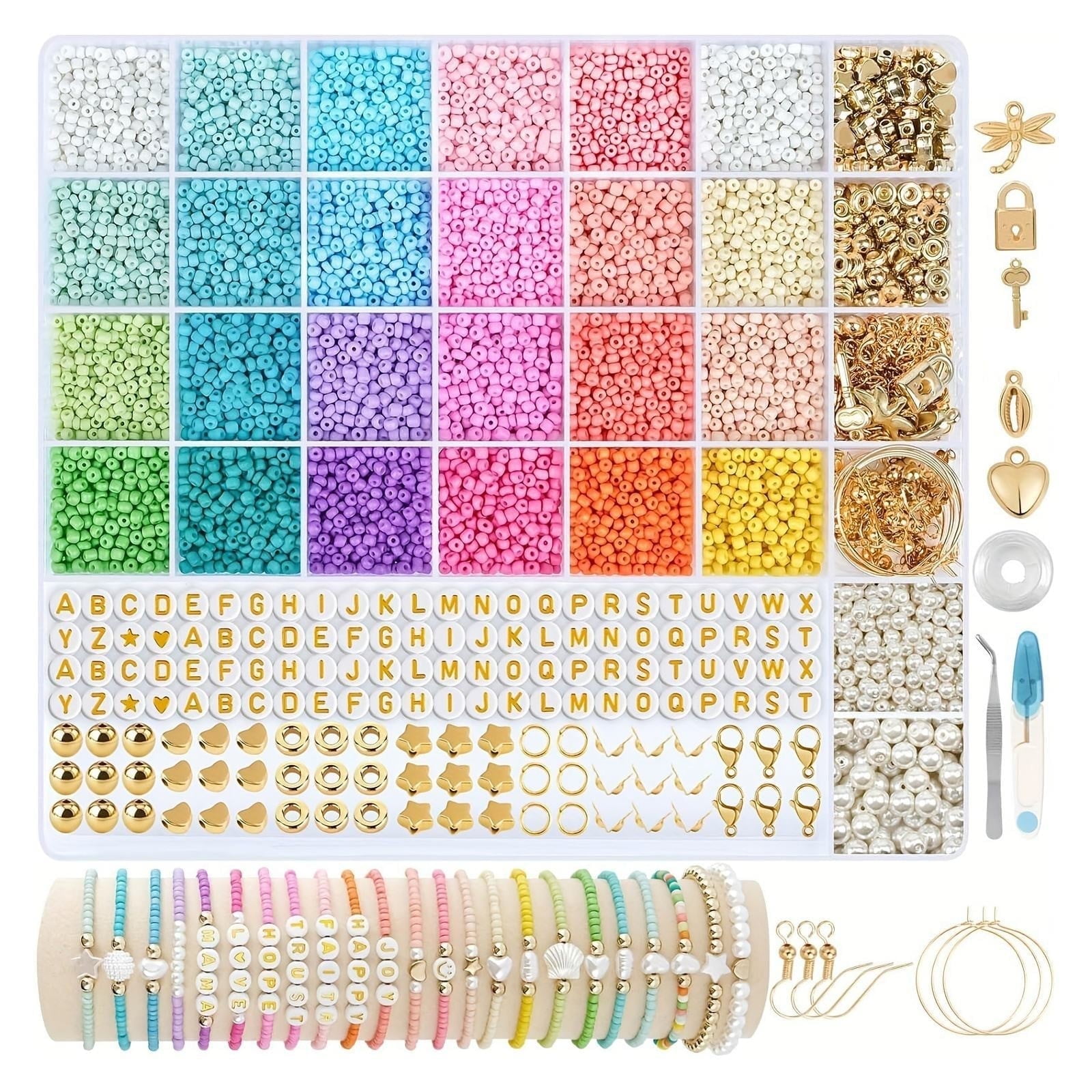 kjfeif 3mm Colored Bracelet Beads, Suitable for Children and Adults to Wear On Occasions Such As Christmas, Holidays, Birthdays, Parties, Etc, Christmas Stocking Stuffers Gift for Kids
