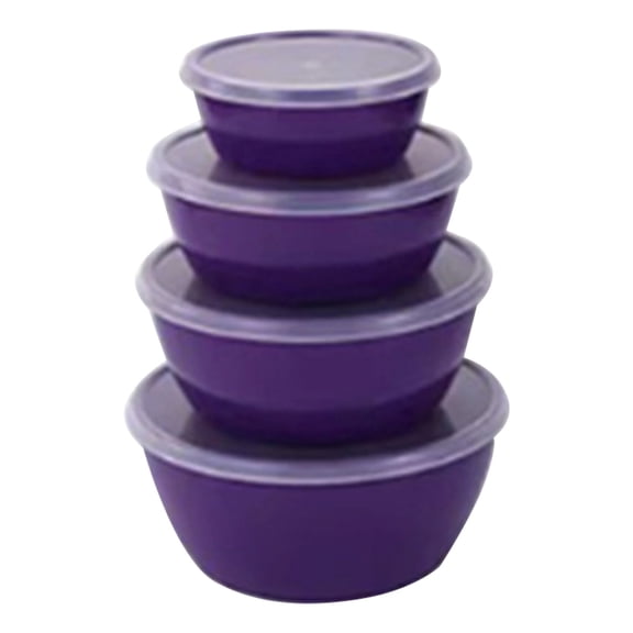 kjfeif 4Pcs Mixing Bowls with Lids Set – Multi Use Stackable Airtight Storage Containers – Salad Bowls with Lids – Microwave & Dishwasher Meal Prep Container P urple