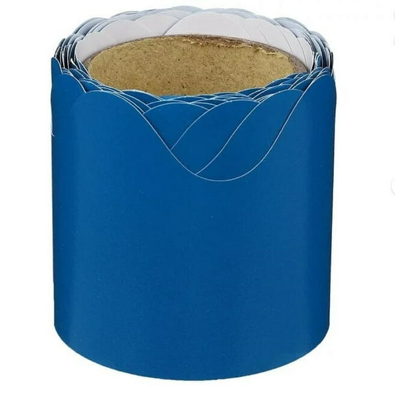 kjfeif Announcement Border Sticker,5M/16.4ft Bulletin Border Trim Chalkboard Border Paper Roll School Classroom Wall Decor (Blue)