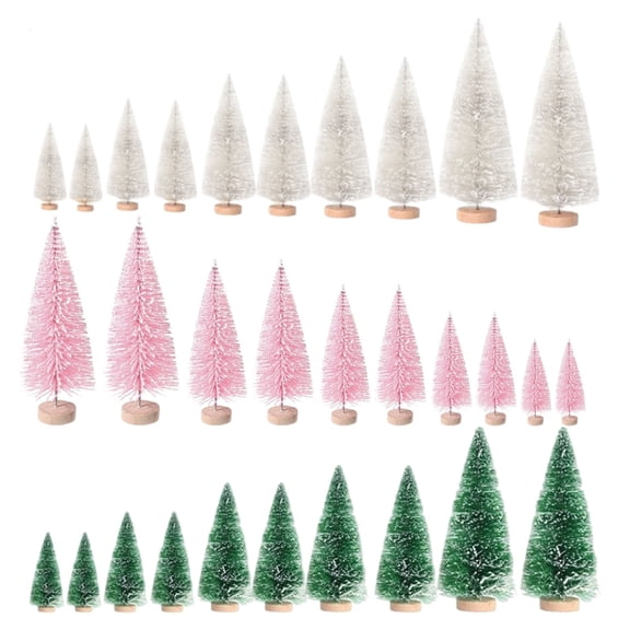 kjfeif Assorted Trees Brush Trees Garden Miniature Ornaments For Christmas Village Decoration Ornaments Winter Decor for Xmas Holiday Party Home Tabletop Decoration