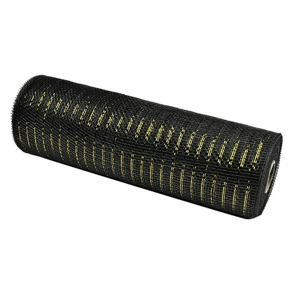 kjfeif Black Mesh Fabric Mesh Roll Black Deco Mesh 10 Inch Black Mesh Ribbon for Wreaths Metallic Mesh Basic Mesh Roll for Spider Web Hallo-ween Wreath Garland Staircase Mailbox Crafts Deco