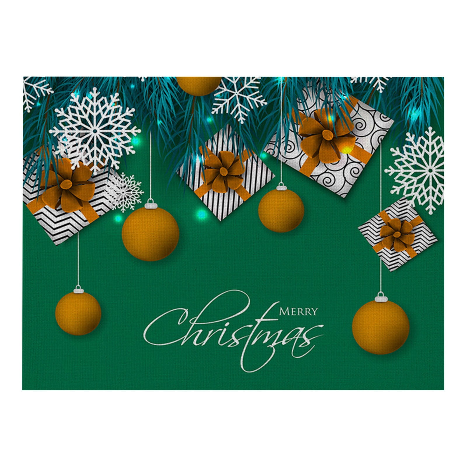 kjfeif Christmas Placemats Retro Christmas Plastic Table Place Mats