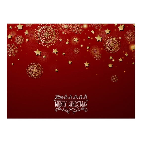 kjfeif Christmas Red Series Meal Mat, Waterproof Red Christmas Placemats for Dining Table 32 X 21 Cm Seasonal Winter Xmas Snowflakes Holiday Washable Table Mats