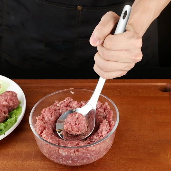 kjfeif 2025 New Stainless Steel Rice Meat Dumplings Spoon Squeezing Meatball Artifact Spoon Kitchen Tools Handmade Meatball Making Fish Home, Christmas Stocking Stuffers Gifts for Kids