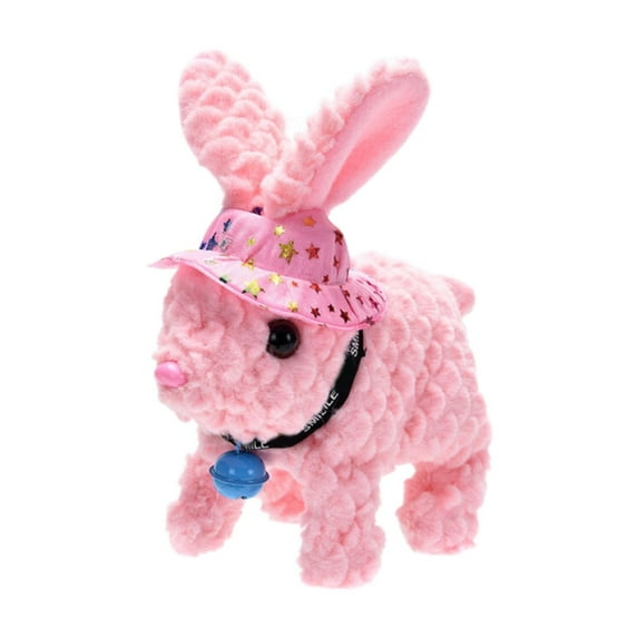 kjfeif 7.48" Bunny Toys Interactive Electronic Pet Toys Bunnies Can Walk and Talk, Easter Plush Stuffed Bunny Toy Walking Rabbit Educational Toys for Kids, Interactive Bunny Toys