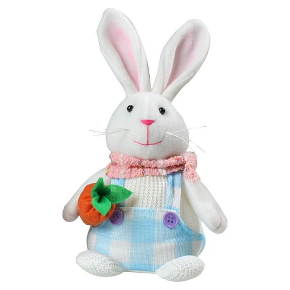 kjfeif 9.45" Easter Standing Bunny Toy Cute Light Up with Colorful Easter Eggs and Carrots Adorable Decor for Spring Party Garden Home Indoor Table Wedding Decoration Supplies