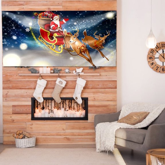 kjfeif Christmas Stocking Stuffers Gifts for Kids, Outdoor Garage Door Tapestry Cloth Holiday Party Decor Background Cloth Matching Hanging Cloth Multi Size, Birthday Gifts