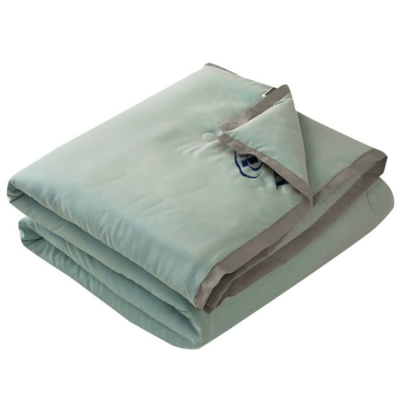 kjfeif Comforter Double Cold Tech Fabric Blanket for Night Sweats Hot Sleepers Soft Breathable Silk Smooth Lightweight Grey Summer Comforter