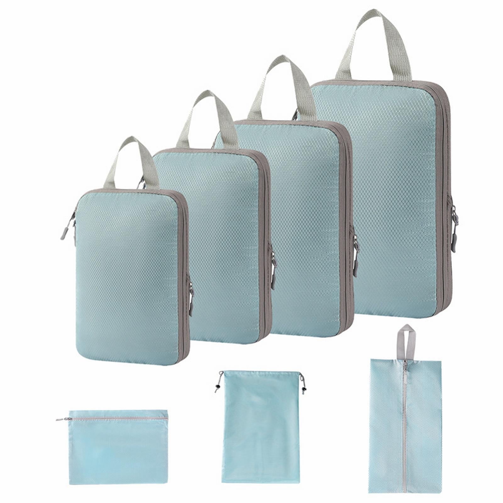 kjfeif Compression Packing Cubes for Travel, 9 Set Travel Packing Cubes for Suitcases, Compression Suitcases organizers Bag Set for Travel Essentials, Lightweight Packing organizers