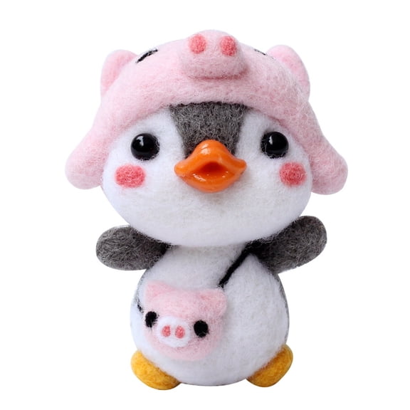 kjfeif Cute Penguin Pattern Handmade DIY Poke Wool Felts Material Production Package, Winter Christmas Birthday Gifts Must Haves ,Ideal for Boys & Girls 3-12 Years Old