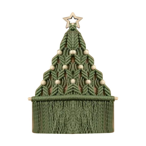 kjfeif DIY Christmas Macrame Tree Kit Woven Macrame Christmas Tree DIY Handmade Christmas Tree for Beginners Adults Macrame Christmas Tree Kit for Holiday Wall Hanging Ornaments