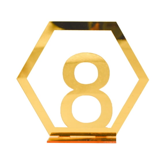 kjfeif Desktop Dress up ,Three Dimensional Golden Acrylic Wedding Digital Table Number Plate and Table Position Plate (No. 1-15)