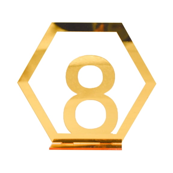 kjfeif Desktop Dress up ,Three Dimensional Golden Acrylic Wedding Digital Table Number Plate and Table Position Plate (No. 1-15)