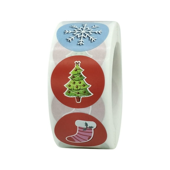 kjfeif Dot Stiickers,500Pcs Merry Christmas Stickers for Kids, Christmas Labels Xmas Stickers Holiday Stickers, Santa Snowman Elk Christmas Tree Stickers, Small Christmas Stickers (1inch)