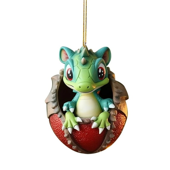 kjfeif Dragon Baby Egg Hanging ornament Christmas Tree Charm Cute Cartoon Car Pendant Bag Keychain Decoration Acrylic Christmas Hanging ornament Christmas Tree Hanging