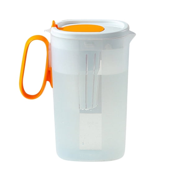 kjfeif Durable Large Airtight Plastic Jar with Lid and Locking Handle , 50oz 1.5L Water Coffee Lemonade Iced Tea and Juice Slim Design Safer Than Glass Kettle , Food Grade Leak-proof
