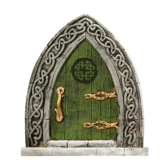 kjfeif Fairytales Door Decoration Miniature Ornaments Wooden Fairys Garden Door Dwarf Tree Door Mini Decoration Outdoor Garden Statues Mini Fairy Doors 1PC