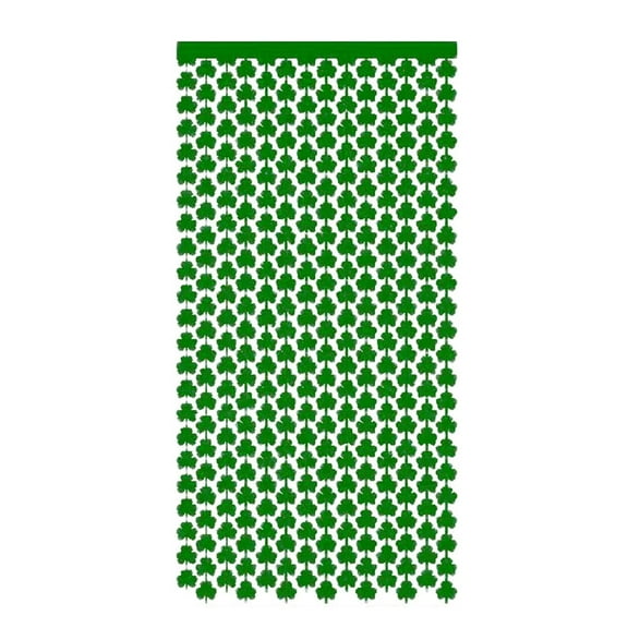 kjfeif Foil Fringe Curtains Lucky 39.37*78.74'' Shamrock Tinsel Curtain Photo Prop Backdrop Streamer Backdrop for Irish Party Decoration