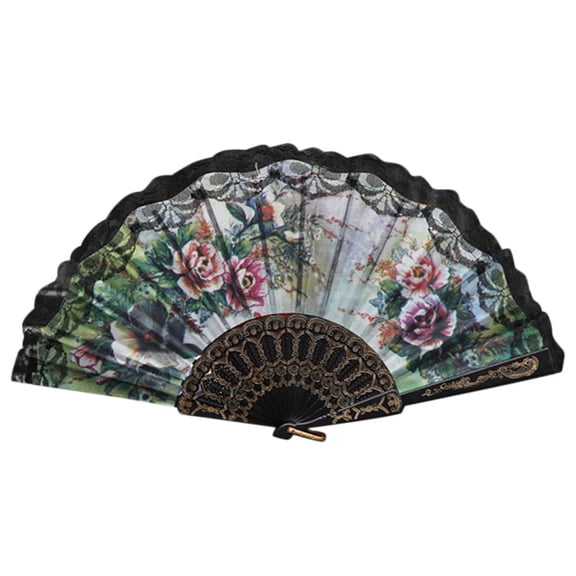 kjfeif Foldable Fan Handheld Fabric Bamboo Fan Chinese Vintage Style Hand Held Folding Fans for Party Wedding Dancing Decoration