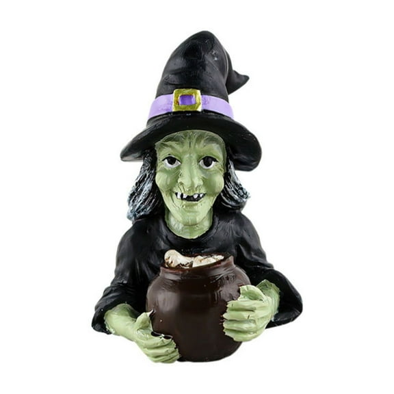 kjfeif Hall-oween Creative Skull Black Cat Witch Spider Resin Small Ornament for Raising The Holiday Spirit Perfect for Home Party and Store Use