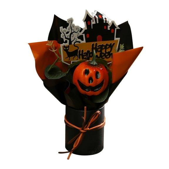 kjfeif Halloween Cute Pumpkin Ornaments Creative Pumpkin Head Decorative Bouquet Table Centerpieces for Halloween Decor Indoor Party Home Table Mantel Room Kitchen Office