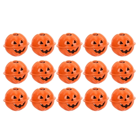 kjfeif Halloween Pumpkin Bells for Craft, 15/20Pcs Halloween Jingle Bells Beads, 1.2 Inch Colorful Pumpkin Bells for DIY Wreath Halloween Party Decoration ﻿