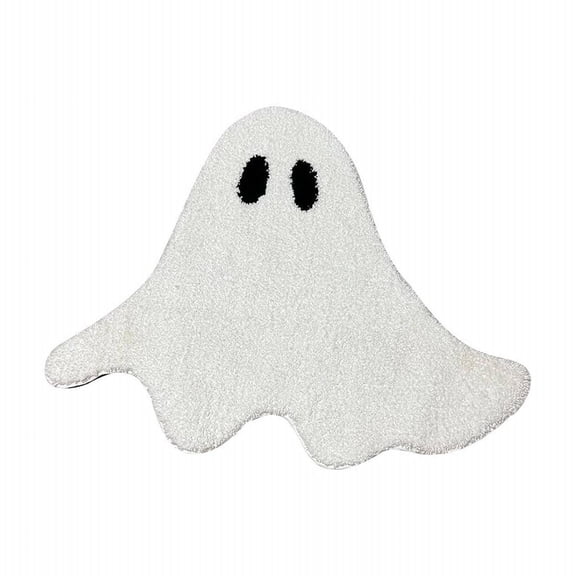 kjfeif Halloween Theme Carpet , White Bathroom Rugs Shaped Bath Mat, So Small Cute Rug Gothic Room Decoration, Modern Abstract Cool Gothic Spooky Spirit Bathroom Rugs Non-Slip Washable