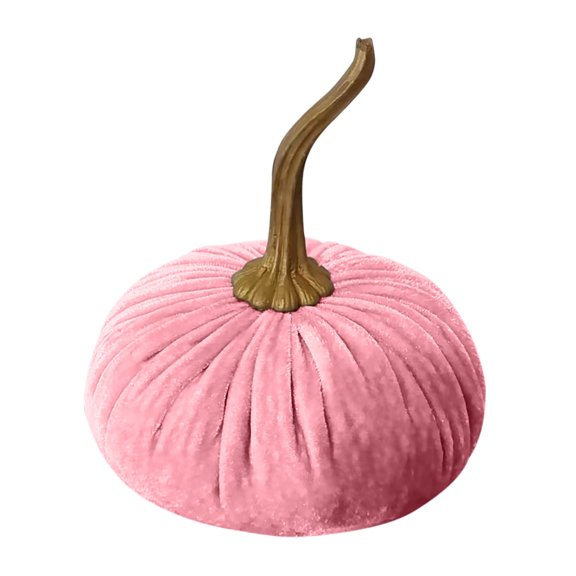 kjfeif Handmade Velvet Pumpkins Decor, Velvet Pumpkins Fall Decor, Rustic Fake Pumpkins with Real Stems, Soft Stuffed Fabric Pumpkins for Fall Halloween Thanksgiving Decorations