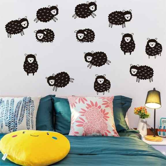 kjfeif Little Sheep Creative Wall Stickers,Creative Wall Affixed with Decorative Wall Window Decoration for Kids Bedroom Playroom Baby Room Classroom Decor