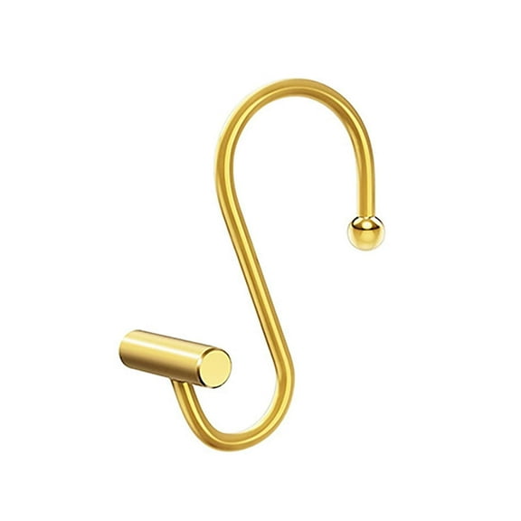 kjfeif Metal Shower Curtain Hooks，Set of 12 Rings，Rust Resistant S Shaped Hooks Hangers for Kitchen Utensils, Clothing, towels, etc