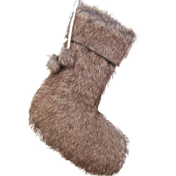 kjfeif New Christmas Stockings Brown Rustic Neutral Farmhouse Fireplace Hanging Decorations Plush with Tassel Soft Xmas Stocking for Large Family , Christmas Stocking Stuffers Gifts
