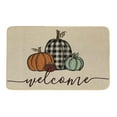 thumbnail image 1 of kjfeif Non Slip Pumpkin Welcome Doormat Buffalo Plaid Doormats for Autumn Harvest Thanksgiving Farmhouse Large Entrance Doormat Low Profile Floor Carpet Mat Washable ,15.7*23.6inch, 1 of 5