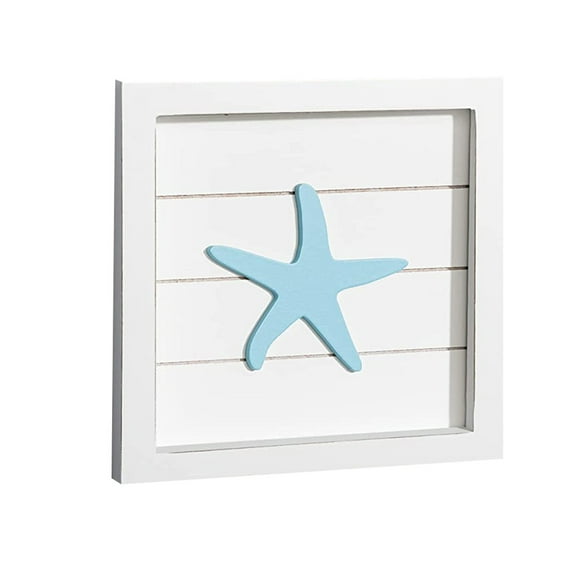 kjfeif Ocean Beach Themed Room Decor Coastal 3D Wall Art with Starfish, Seahorse, Sand and Coral Turquoise Coastal Room Decor Seashell Beach Decorations for Home