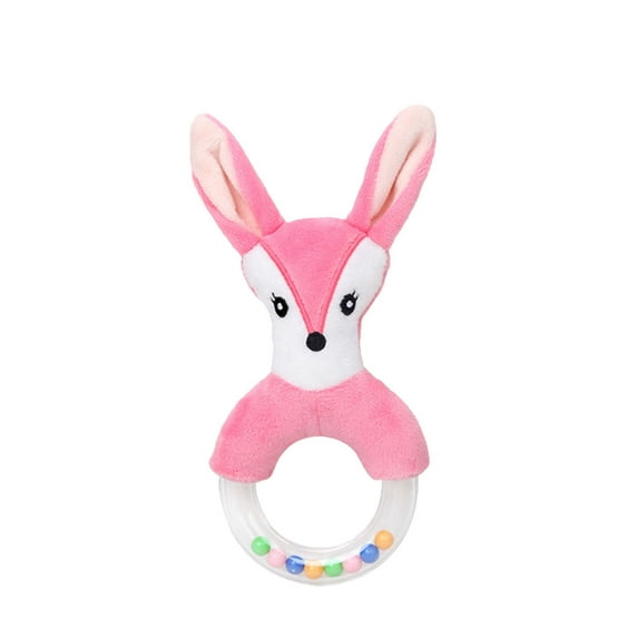 kjfeif Plush Baby Soft Rattle Toys Fabric Ring Rattles Shaker Handbells Early Development Hand Sensory Toys Stuffed Animal for 6 9 12 Months and Toddler Boy Girl,Kids Birthday Gift 3.34 x 7.48 Inch