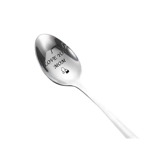 kjfeif Premium Tableware Engraved Spoon Best Present for Husband Madam Family and Friends Tableware Printing Stainless Steel Spoon, Suitable for Travel Kitchen Restaurant Hotel