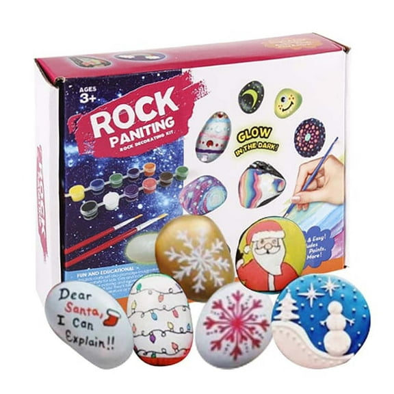 kjfeif Rock Painting Kit for Kids - Arts and Crafts for Girls & Boys Ages 6-12 - Easter Craft Kits Art Set - Supplies for Painting Rocks - Paint Gift Ideas for Kids Activities Age 6 7 8 9 10 11